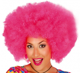 Extra large pink afro wig