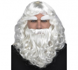 Peruca, barba e sobrancelhas de Papai Noel
