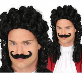 Capitão pirata peruca com bigode