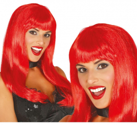 Wig with Red Bangs