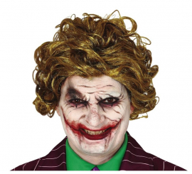 Peruca amarela palhaço sorrindo