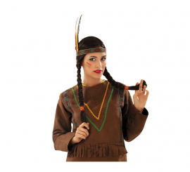 Peruca indiana com tranças