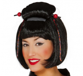 Peruca japonesa ou gueixa para mulheres