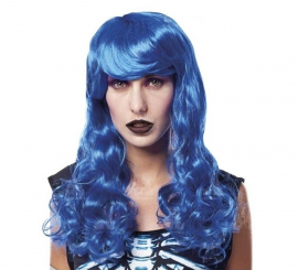 Peruca de noiva morta azul adulta