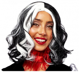 Cruel Villain Black and White Adult Wig