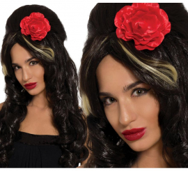 Long Wig with Flower