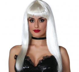 Peruca Branca Longa e Reta