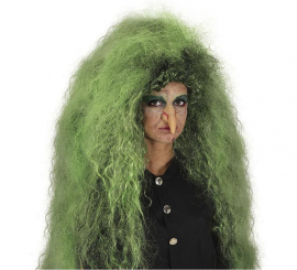 Large black and green mane wig in box