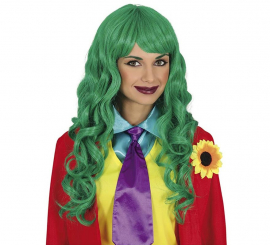 Peruca de juba verde ondulada em caixa