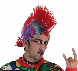 Peruca multicolor punk
