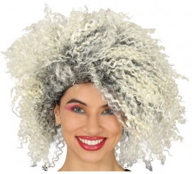 Curly Wig with Blonde Highlights