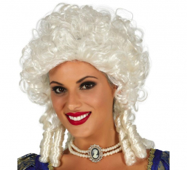 Peruca encaracolada vintage branca