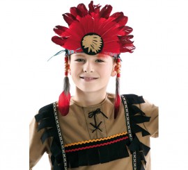 Children's Red Indian Plume of 26x37 cm