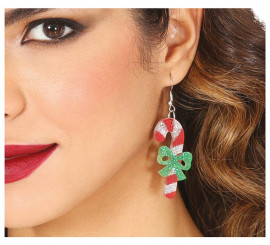 Brincos de bastão de doces de plástico