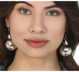 Brincos de bola de discoteca dos anos 70