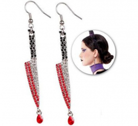 Bloody Knives Earrings with Rhinestones
