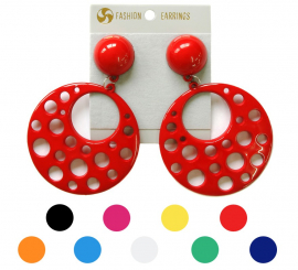 Brincos circulares de flamenco com orifícios 10 cm em várias cores