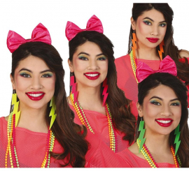 Brincos de néon sortidos dos anos 80