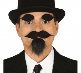 Goatee, Mustache and Eyebrows with Adhesive