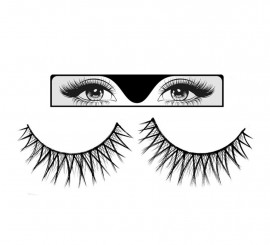 Crossed black eyelashes