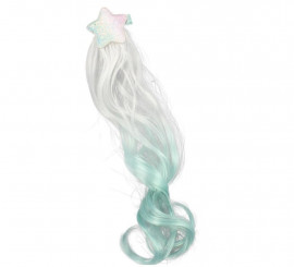 Clipe de estrelinha com tufos cinza e azul