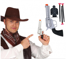 Pistola Cowboy 24cm Prata