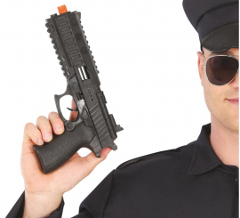 Pistola policial preta de 28 cm