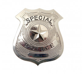 Chapa policial de metal de 7 cm