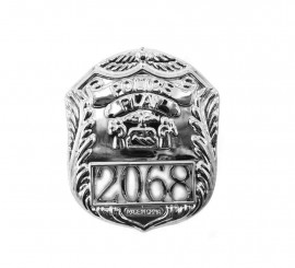 Distintivo de polícia de plástico prateado 2068