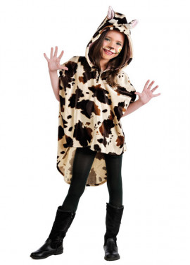 Poncho de vaca com capuz para crianças