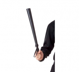 Black police baton with tape