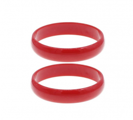 Large red Flamenco bracelet of 7.5 cm