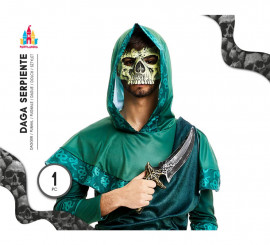 Adaga curva medieval com efeito de brinquedo envelhecido