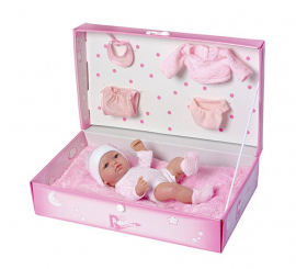 Boneca enxoval Reborn Girl 25 cm no porta-malas