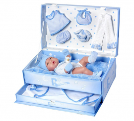 Boneca Tronco Menino Reborn com Acessórios 34 cm