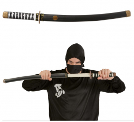 Espada japonesa ou espada Ninja preta 76 cm com bainha