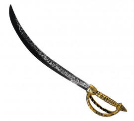 Sabre pirata com cabo de brinquedo dourado 63 cm