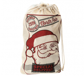 Saco Papai Noel Juta 50X80 cm