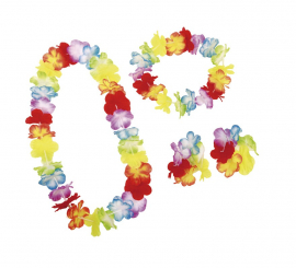 Hawaiian set: Crown, necklace and bracelets