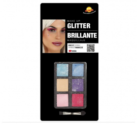 Conjunto de maquiagem com 6 cores com Glitter e pincel