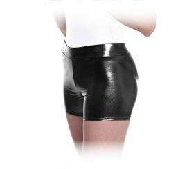 Shorts pretos brilhantes femininos