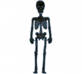 Silhueta de esqueleto fluorescente 90x30 cm
