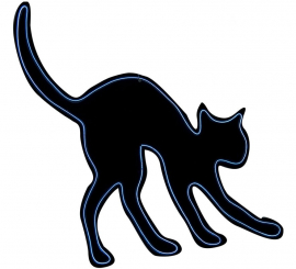 Fluorescent Cat Silhouette 44x36 cm