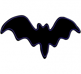 Fluorescent Bat Silhouette 26x50 cm