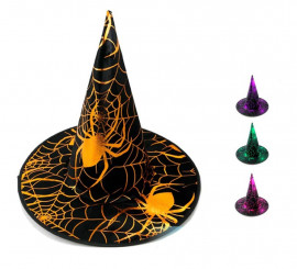 38 cm printed witch hat assorted colors
