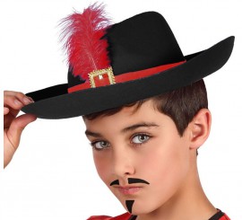 Children's Black Musketeer Hat