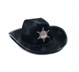 Black Sheriff Hat with Adult Badge