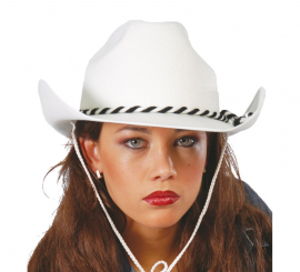 Chapéu de Cowboy de veludo branco