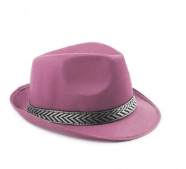 Pink Fedora Hat with Band