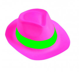 Fuchsia Gangster Hat with Green Band